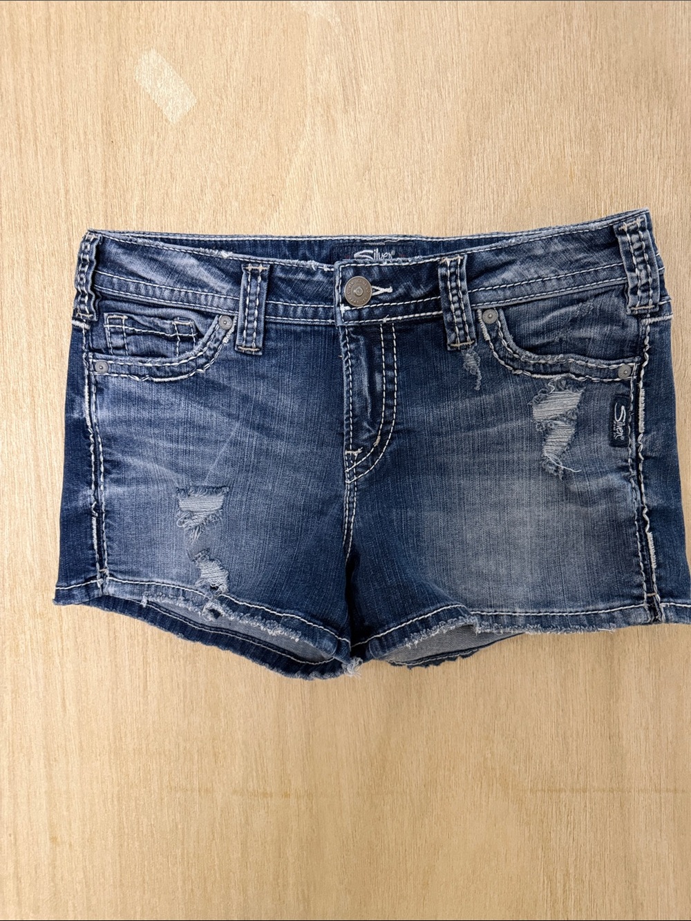 Silver Jeans Berkley Blue Denim Cutoff Shorts 29